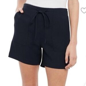 Theory | Women's Drawcord Short Rosina Crepe in‎ Navy Blue Size 4